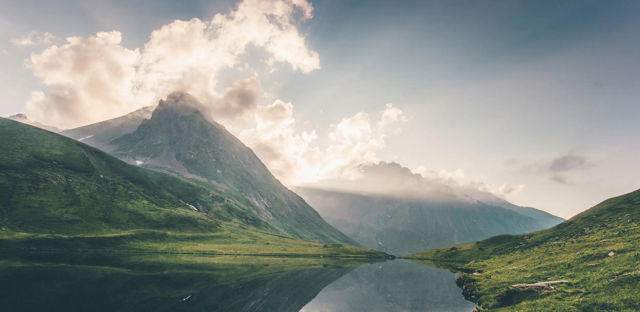 View of a lake surrounded by mountains